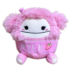 JAZWARES Squishmallow 12 Inch Brina The Strawberry Milk Bigfoot Plush Toy