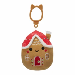 JAZWARES Squishmallow 3.5 Inch Casa The Gingerbread House Christmas Plush Clip