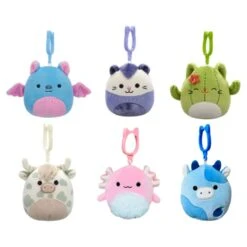 JAZWARES Squishmallow 3.5 Inch Clip Fall Assortment A Set Of 6 - Boyle, Blanche, Ms. Miss, Celestino, Archie, Rutanya