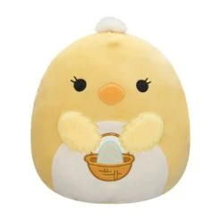JAZWARES Squishmallow 8 Inch Aimee The Chick With Basket Easter Plush Toy