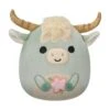 JAZWARES Squishmallow 8 Inch Armie The Highland Cow With Flower Easter Plush Toy
