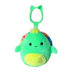 JAZWARES Squishmallow 3.5 Inch Lars The Neon Green Sea Turtle Plush Clip