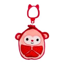 JAZWARES Squishmallow 3.5 Inch Cardona The Pomegranate Monkey Plush Clip