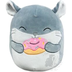 JAZWARES Squishmallow 8 Inch Camilo The Chinchilla With Donut Plush Toy