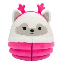 JAZWARES Squishmallow 12 Inch Gracelynn The Fox With Pink Puffer Jacket Christmas Plush Toy
