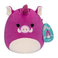 JAZWARES Squishmallow 8 Inch Jenna The Purple Boar Plush Toy