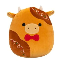 JAZWARES Squishmallow 8 Inch Jericho The Gingerbread Cow Christmas Plush Toy