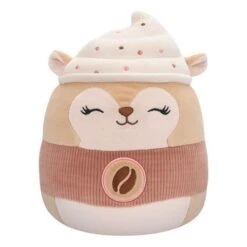 JAZWARES Squishmallow 8 Inch Reza The Latte Squirrel Plush Toy