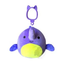 JAZWARES Squishmallow 3.5 Inch Fabriza The Purple Swordfish Plush Clip