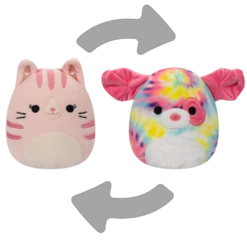 JAZWARES Squishmallow 5 Inch Laura The Cat And Shena The Dog Flip A Mallow Plush Toy