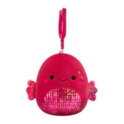 JAZWARES Squishmallow 3.5 Inch Barella The Betta Fish With Hearts Valentine Plush Clip