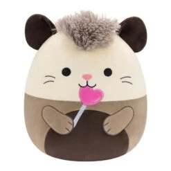 JAZWARES Squishmallow 5 Inch Luanne The Opossum With Heart Lollipop Valentine Plush Toy